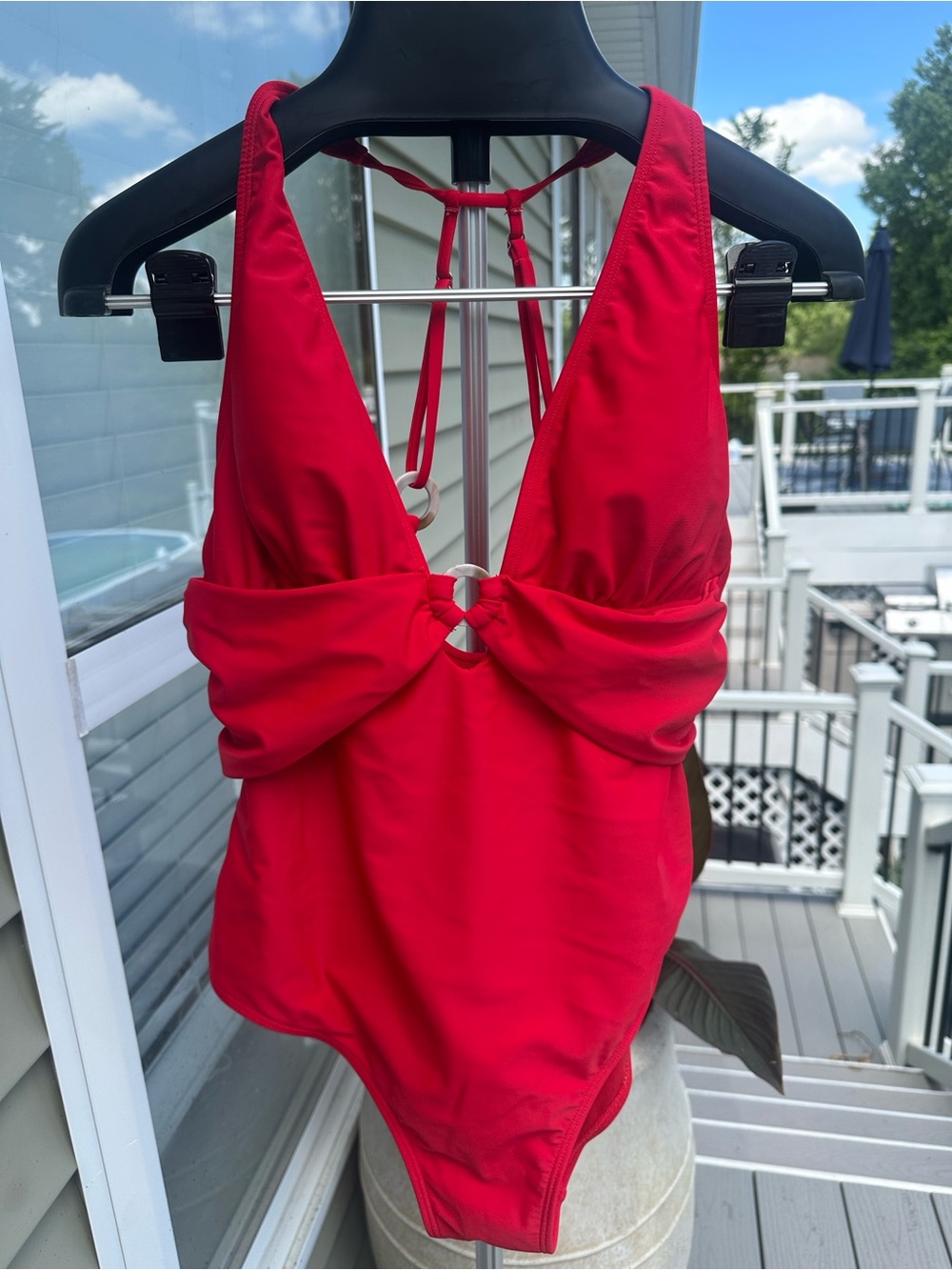 Womens Red One-Piece Swimsuit
